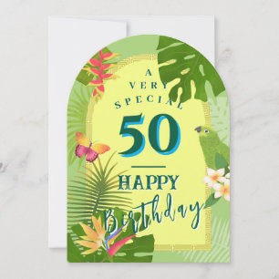 Carte de vœux annuelle verte de paradis tropical