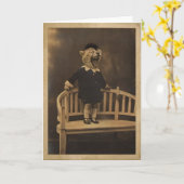 Carte de voeux Anthropomorpho Cheetah Boy Blank (Fleur jaune)