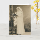 Carte de voeux Antique mariée (Fleur jaune)