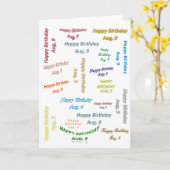 Carte de voeux Août, 9 Anniversaire (Fleur jaune)