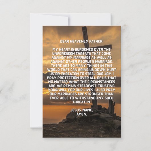 Carte de voeux appartement de prière de mariage (Devant)