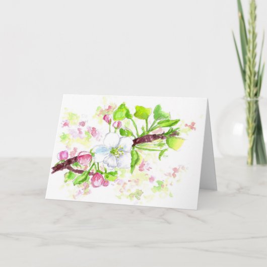 Carte de voeux Apple Blossom Watercolor (Devant)