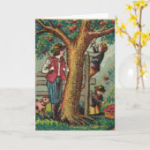 Carte de voeux Apple de 19e siècle (Fleur jaune)