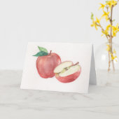 Carte de voeux Apple et demi-aquarelle (Fleur jaune)