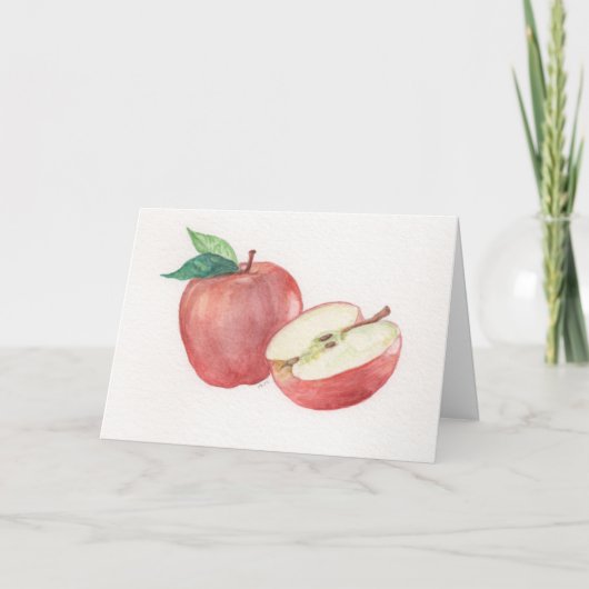 Carte de voeux Apple et demi-aquarelle (Devant)
