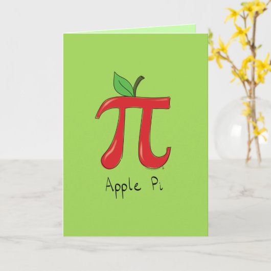 Carte de voeux Apple Pi Cute Math Pi Day (Fleur jaune)