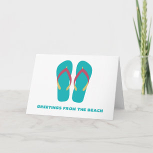 Carte de voeux Aqua Flip Flops
