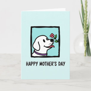 Carte de vœux Aqua Pup Flower Happy Day