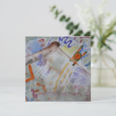 Carte de voeux aquarelle à plat de colibri (Debout devant)