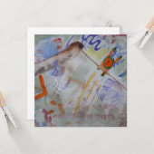 Carte de voeux aquarelle à plat de colibri (Devant/Arrière en situation)