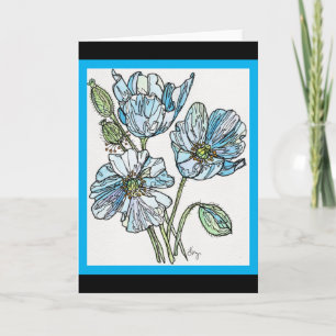 Carte de voeux - Aquarelle bleu Himalayan