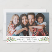 Carte de vœux aquarelle de Noël avec branches et b (Devant)