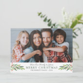 Carte de vœux aquarelle de Noël avec branches et b (Debout devant)