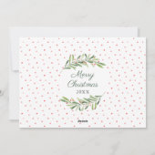 Carte de vœux aquarelle de Noël avec branches et b (Dos)