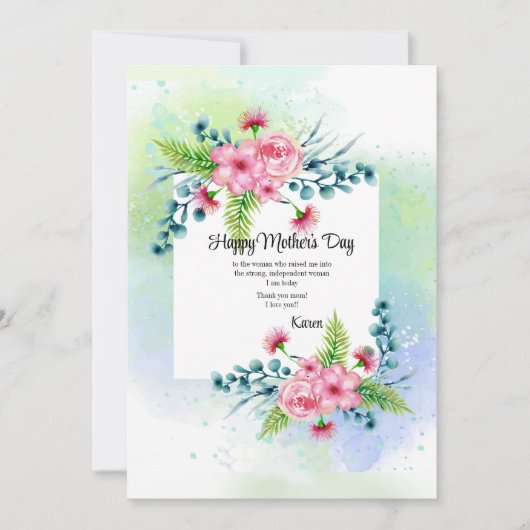 Carte de vœux aquarelle de printemps (Devant)