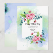 Carte de vœux aquarelle de printemps (Devant / Derrière)