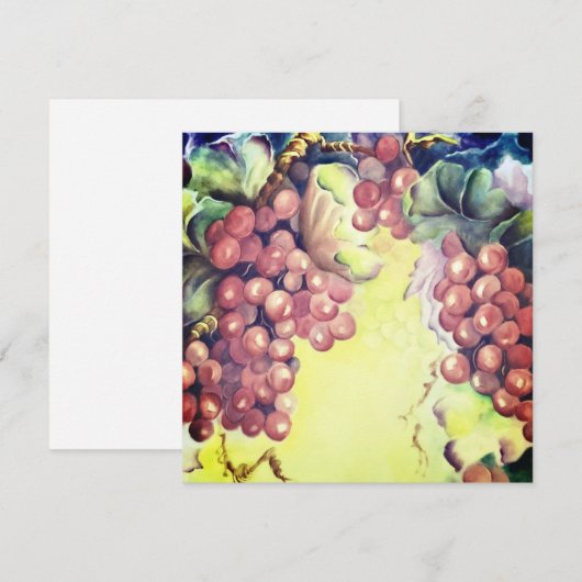 Carte de voeux Aquarelle de raisins de vignoble | (Devant / Derrière)