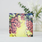 Carte de voeux Aquarelle de raisins de vignoble | (Debout devant)