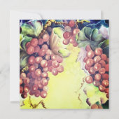 Carte de voeux Aquarelle de raisins de vignoble | (Devant)
