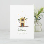 Carte de vœux aquarelle Maison sans photo (Debout devant)