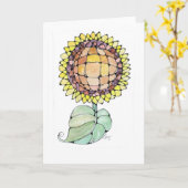 Carte de voeux - Aquarelle NGA - Tournesol Jaune (Fleur jaune)