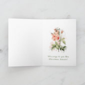 Carte de vœux aquarelle roses Shabby Chic (Intérieur)