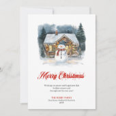 Carte de vœux aquarelle scène de vacances artistiq (Devant)