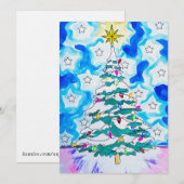 Carte de vœux arbre de Noël (Devant / Derrière)