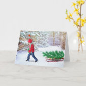 Carte de vœux arbre de Noël (Fleur jaune)