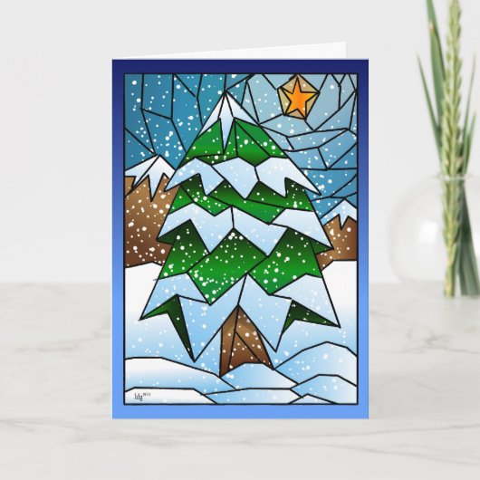 Carte de voeux Arbre de Noël en verre tendu (Devant)
