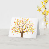 Carte de voeux Arbre Or Automne (Fleur jaune)