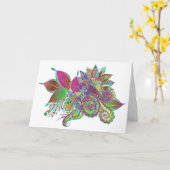 carte de voeux arc-en-ciel (Fleur jaune)
