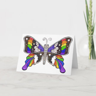 Carte de voeux Arc-en-ciel papillon