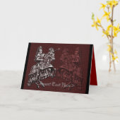 Carte de voeux Argent et Rouge Médiéval Chevaliers (Fleur jaune)