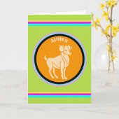 Carte de voeux Aries (Fleur jaune)