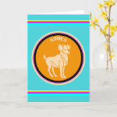 Carte de voeux Aries (Fleur jaune)