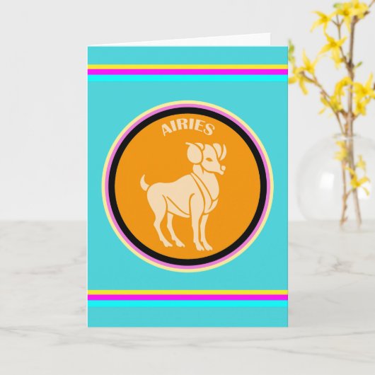 Carte de voeux Aries (Fleur jaune)