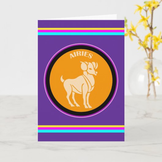 Carte de voeux Aries (Fleur jaune)