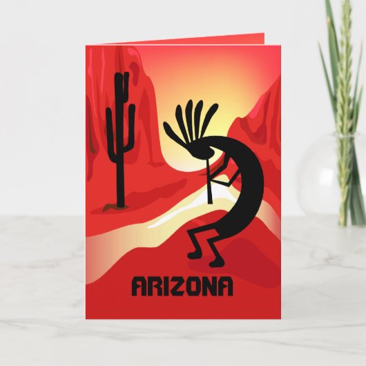 Carte de voeux Arizona Kokopelli Sunset (Devant)