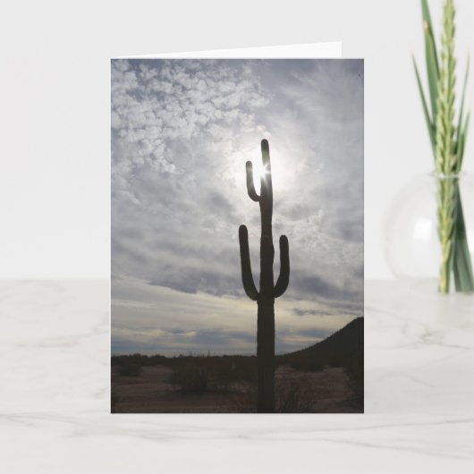 Carte de vœux Arizona Saguaro Coucher de soleil (Devant)
