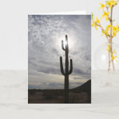 Carte de vœux Arizona Saguaro Sunset (Fleur jaune)