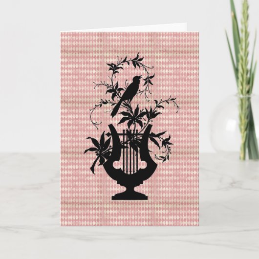 Carte de voeux Arlequin Harp Bird Silhouette Bird (Devant)