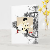 Carte de voeux Art déco (Fleur jaune)