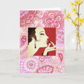 Carte de voeux Art déco (Fleur jaune)