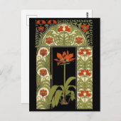 Carte de voeux Art Déco Floral (Devant / Derrière)