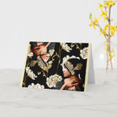 Carte de voeux Art déco Harlem Renaissance 1920 (Fleur jaune)