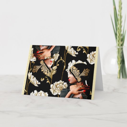 Carte de voeux Art déco Harlem Renaissance 1920 (Devant)