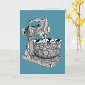 carte de voeux art déco mixer (Fleur jaune)