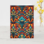 carte de voeux art nouveau 15 vierge (Fleur jaune)