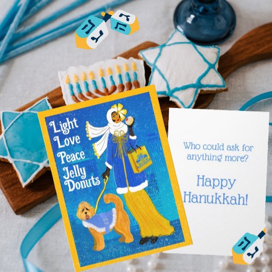 Carte de voeux Art Nouveau Retro Hanoukka